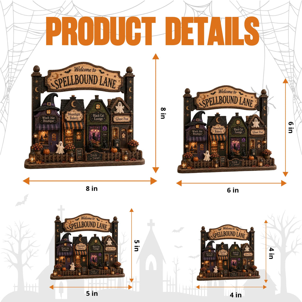 Chaotic Club Halloween Village Street Wooden Tabletop Decor