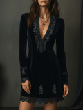 Retro Mini Dress in velvet, Premium Look