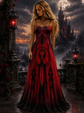 Women's Halloween Gothic Skeleton Alien Strap Dress
