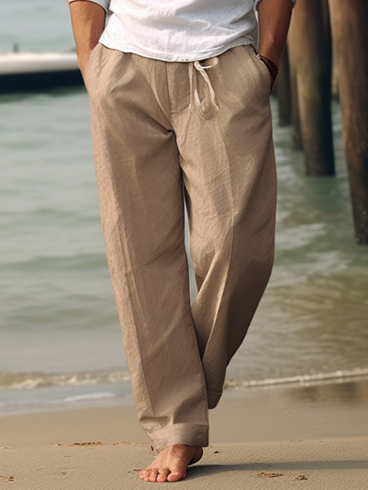 Men's Solid Linen Shift Pants