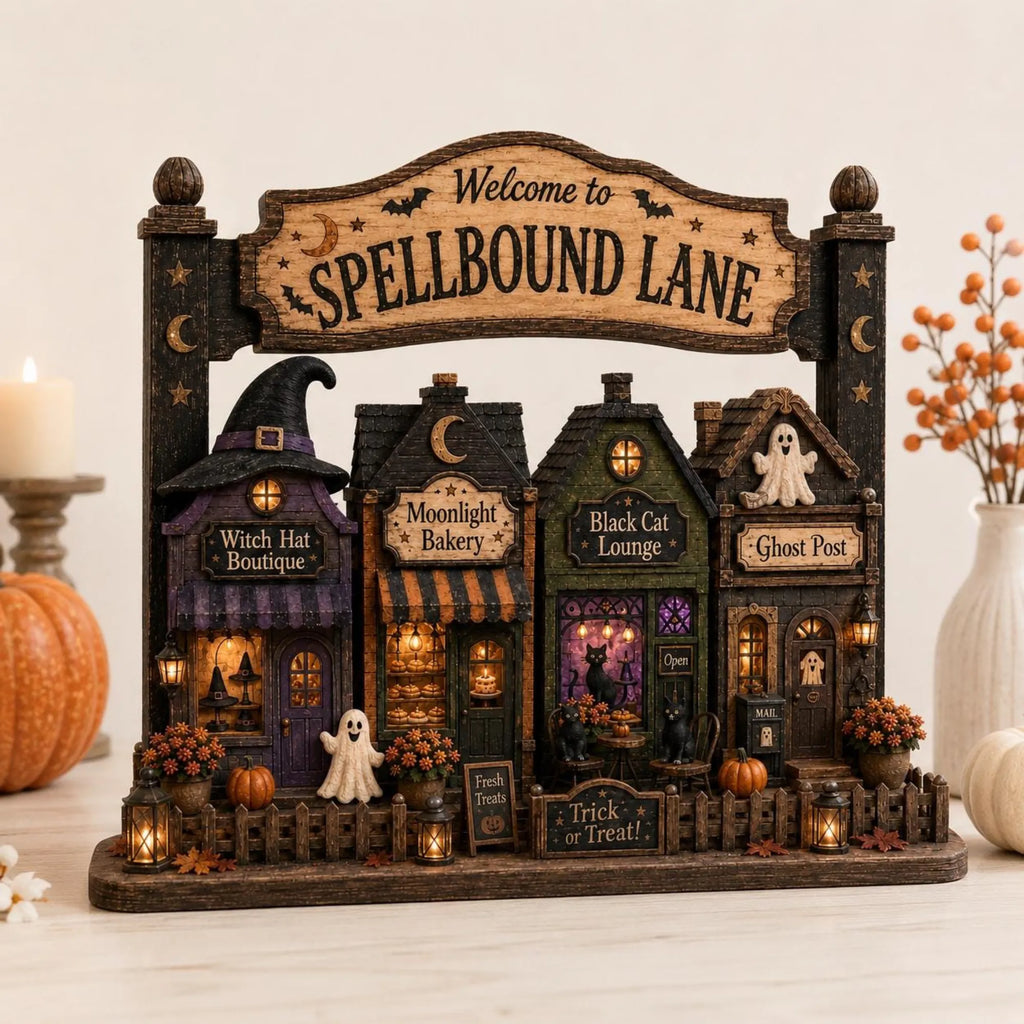 Chaotic Club Halloween Village Street Wooden Tabletop Decor