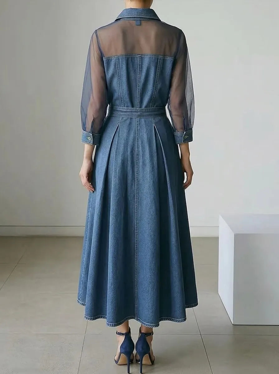 Chic Dress in denim, Designer Aesthetic