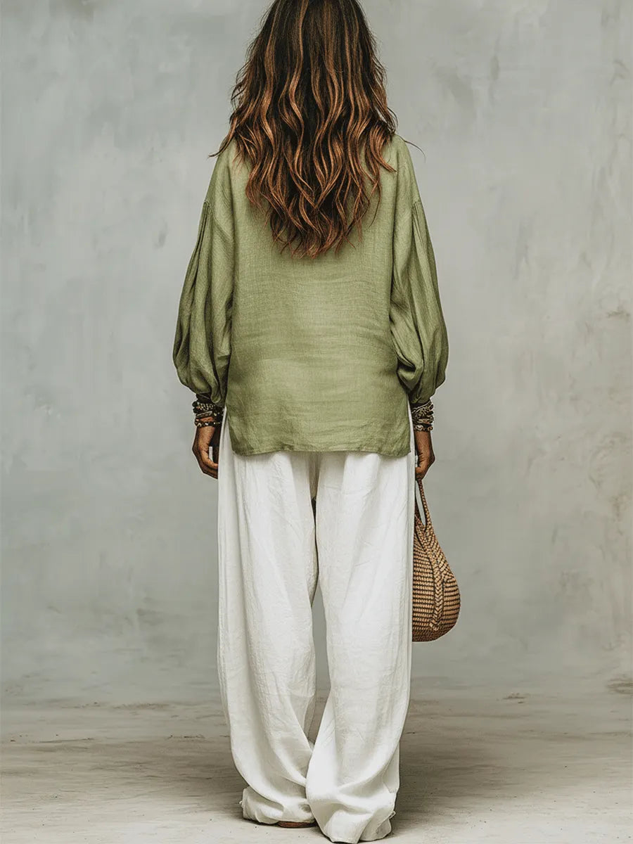 Blouse with linen – Designer Aesthetic