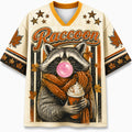 Chaotic Club Hello Fall Raccoon Blowing Bubble Mesh Jersey