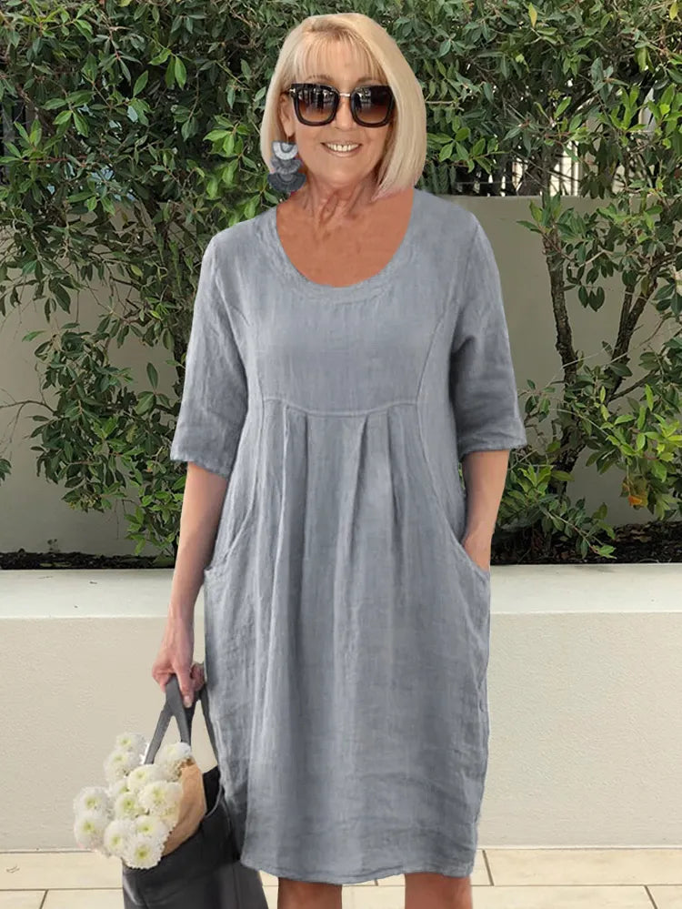 Cotton Pocket Tunic Dress