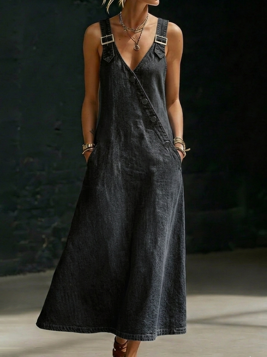 Chic Dress in denim, Premium Look
