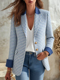 Resort-style Patterned V-neck Blazer