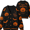 Chaotic Club Personalized Name Happy Halloween Cardigan Sweaters
