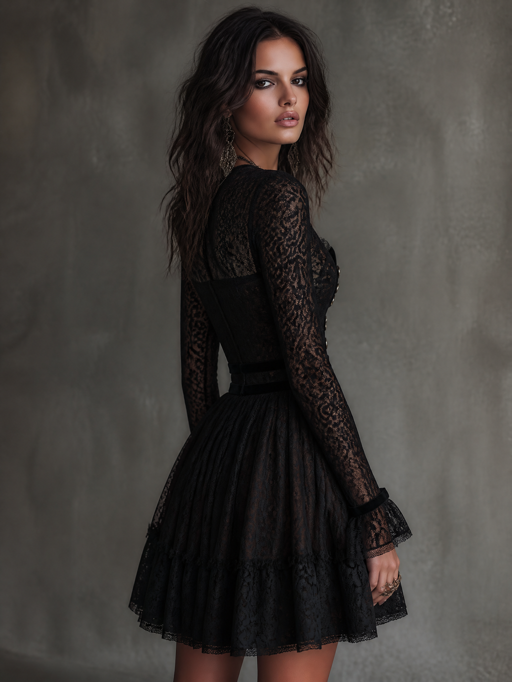 Vintage Mini Dress in lace, Designer Aesthetic
