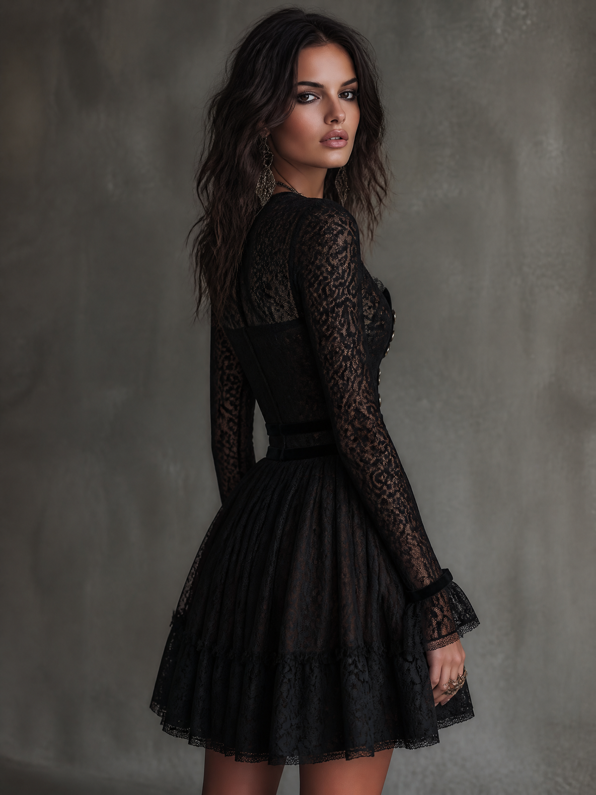 Vintage Mini Dress in lace, Designer Aesthetic
