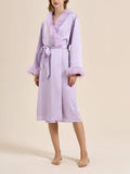 Bettie Page Lilac Feather Robe