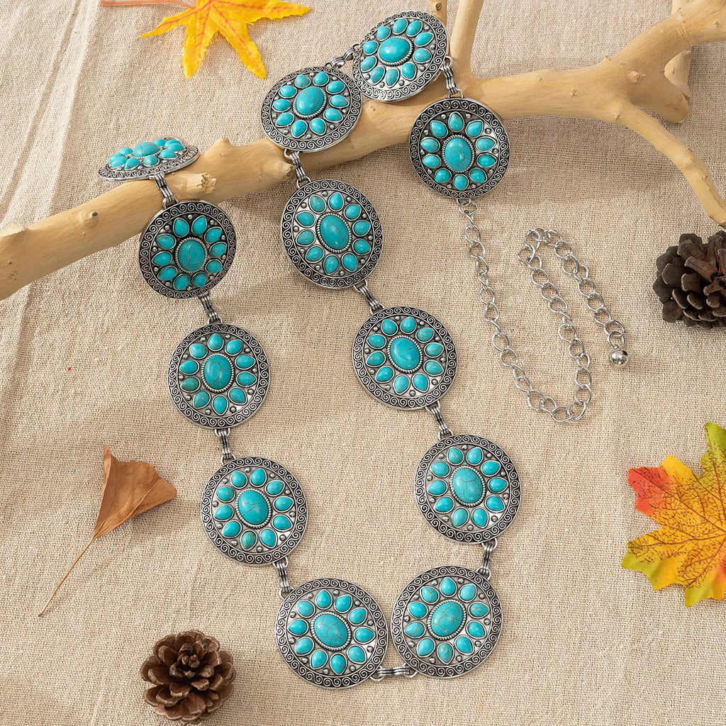 Vintage Bohemian Turquoise Belt