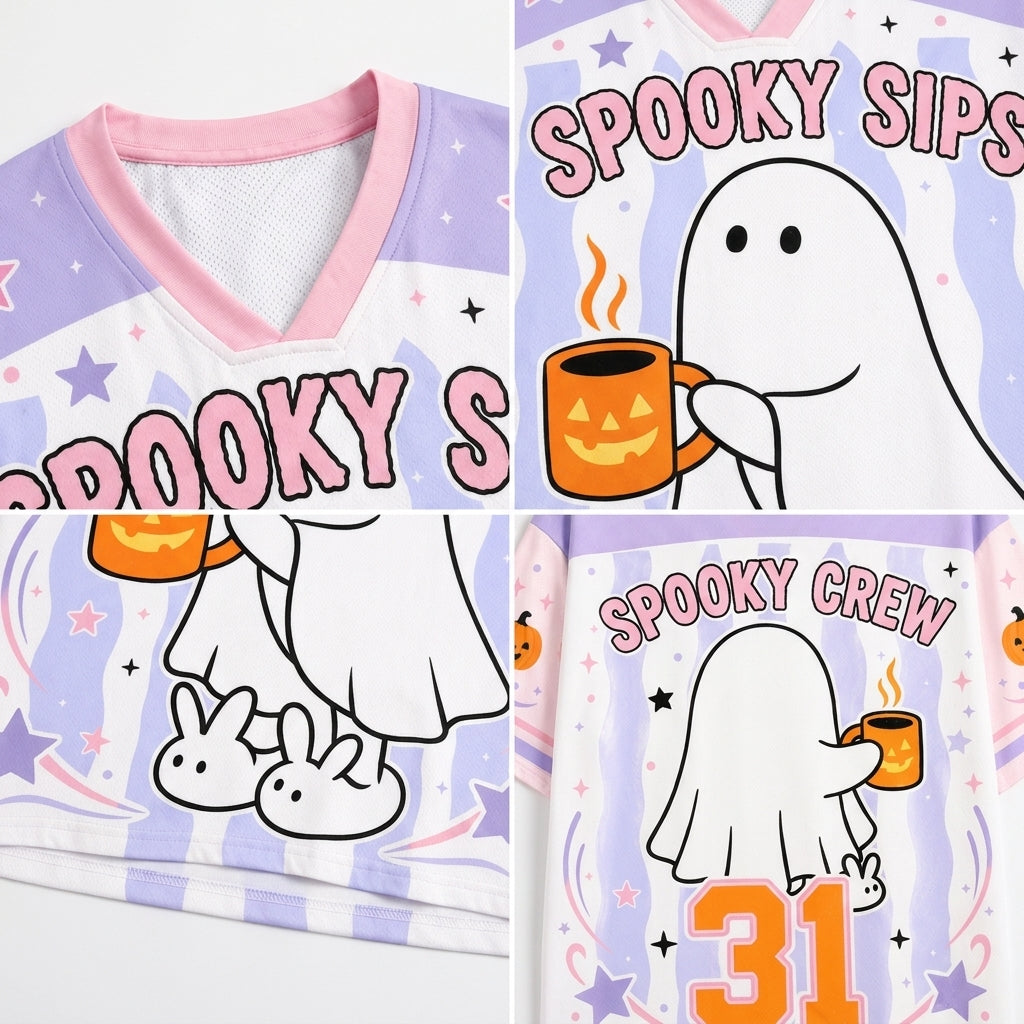Chaotic Club Halloween Ghost Coffee Mesh Jersey