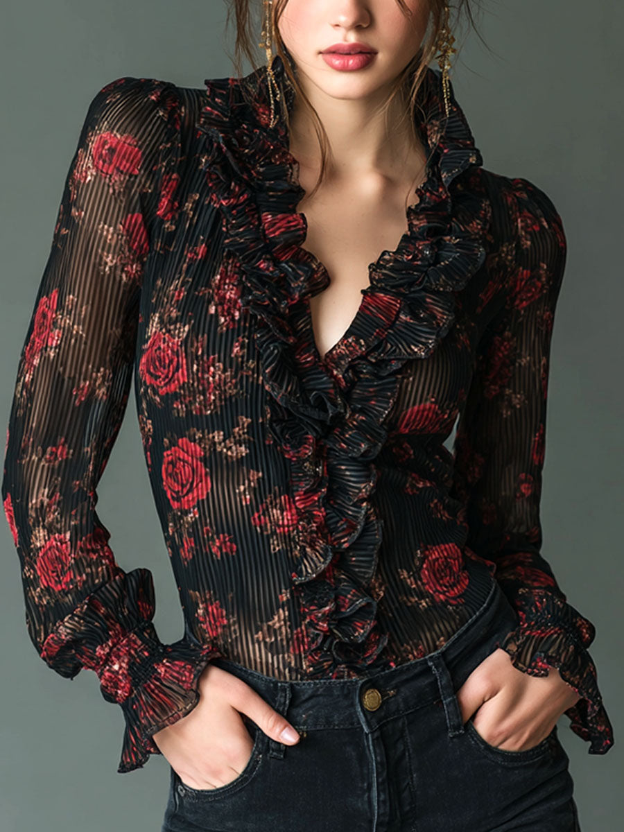 Romantic Blouse in soft, Premium Look