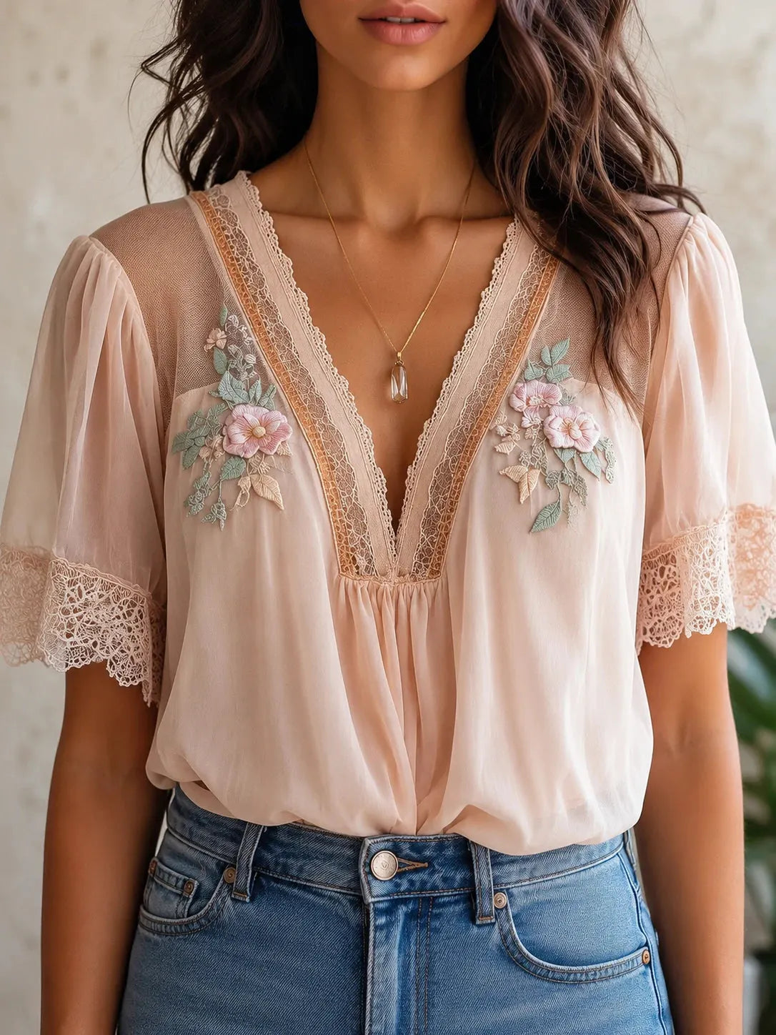 Boho Blouse in chiffon, Premium Look