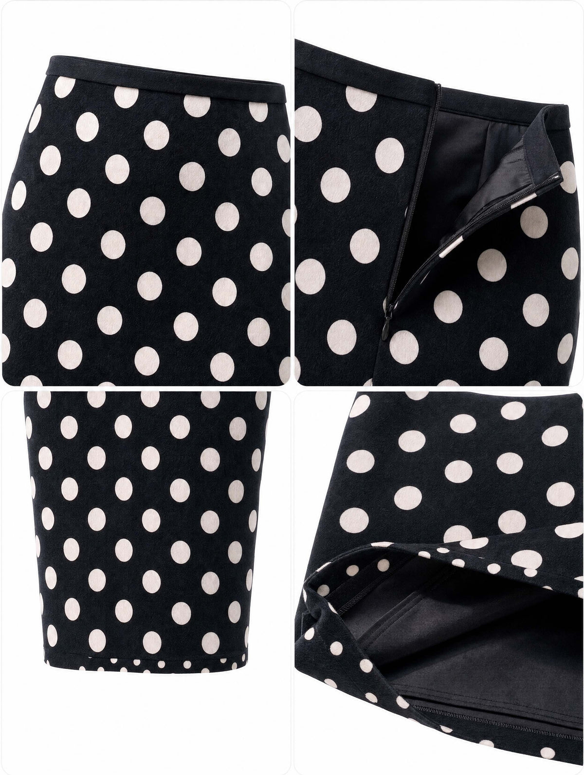 Vintage Polka Dot Midi Pencil Skirt