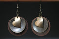 Retro  Multi Layered Love Round Pendant Earrings