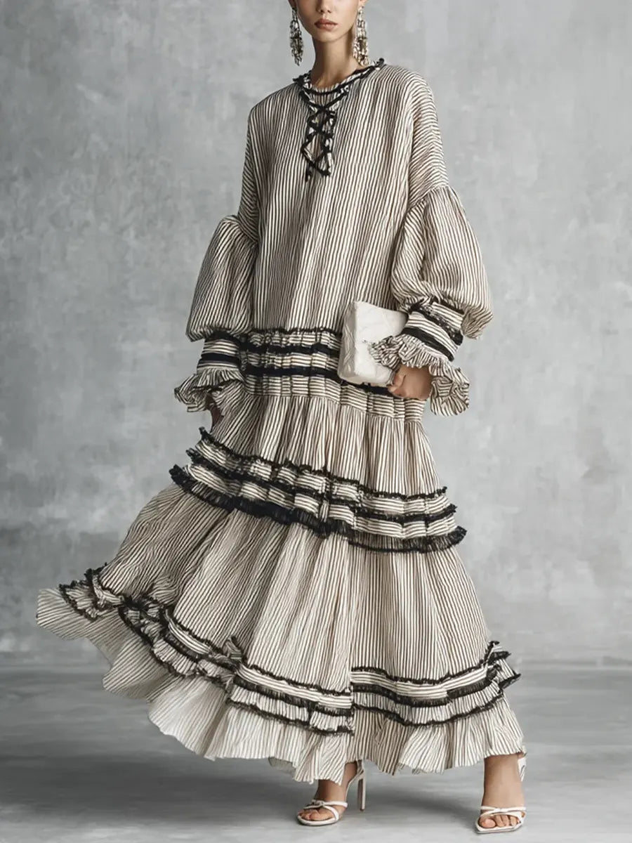 Chic Maxi Dress in cotton, Designer Aesthetic