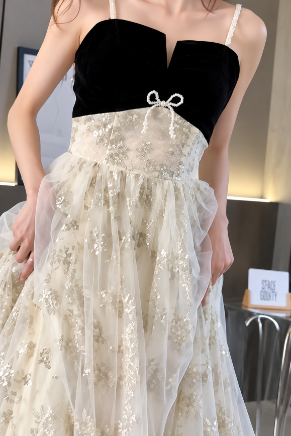 champagne-tulle-gown-black-velvet-bodice-sequin-maxi-with-bow