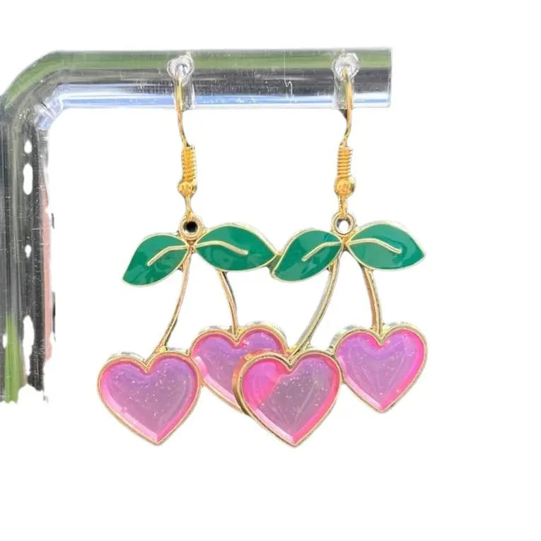 Cherry Heart Earrings