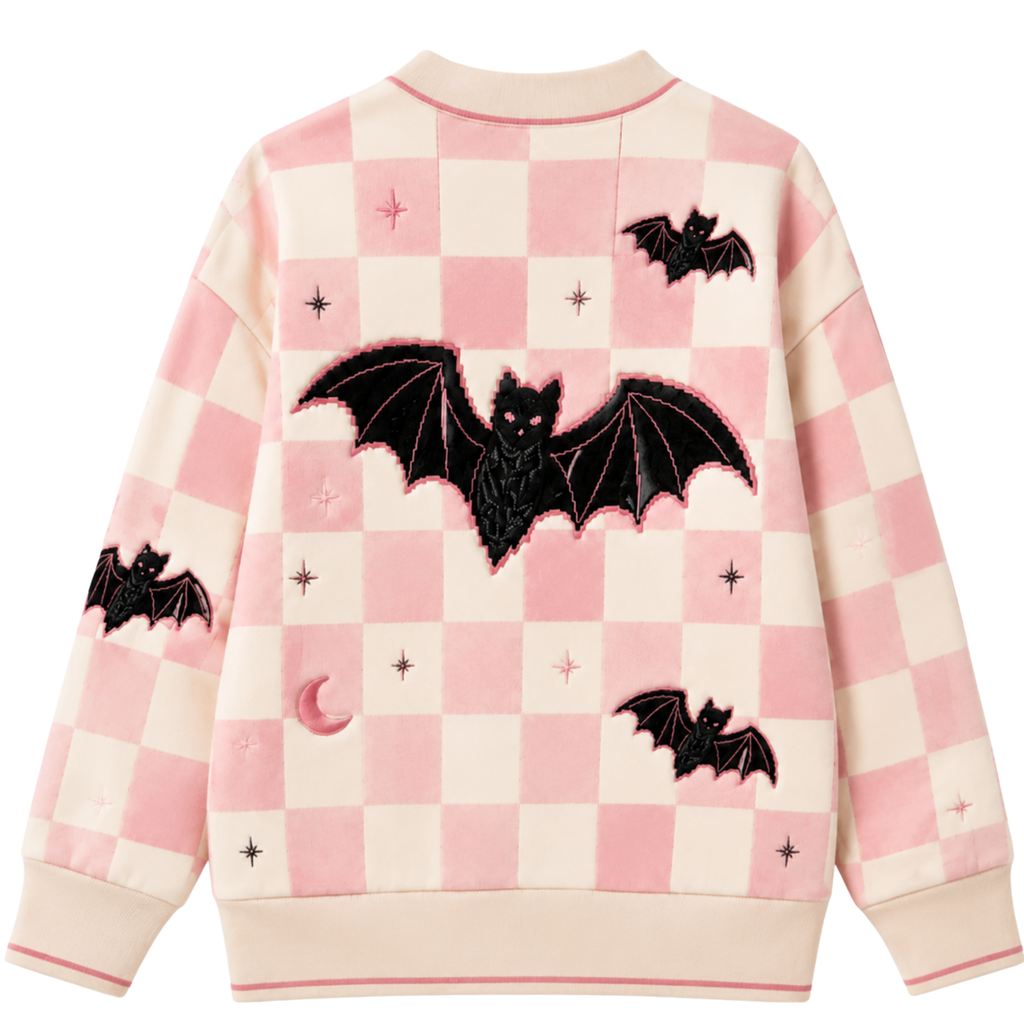 Chaotic Club Pink Bat Vintage Halloween Personalized Cardigan