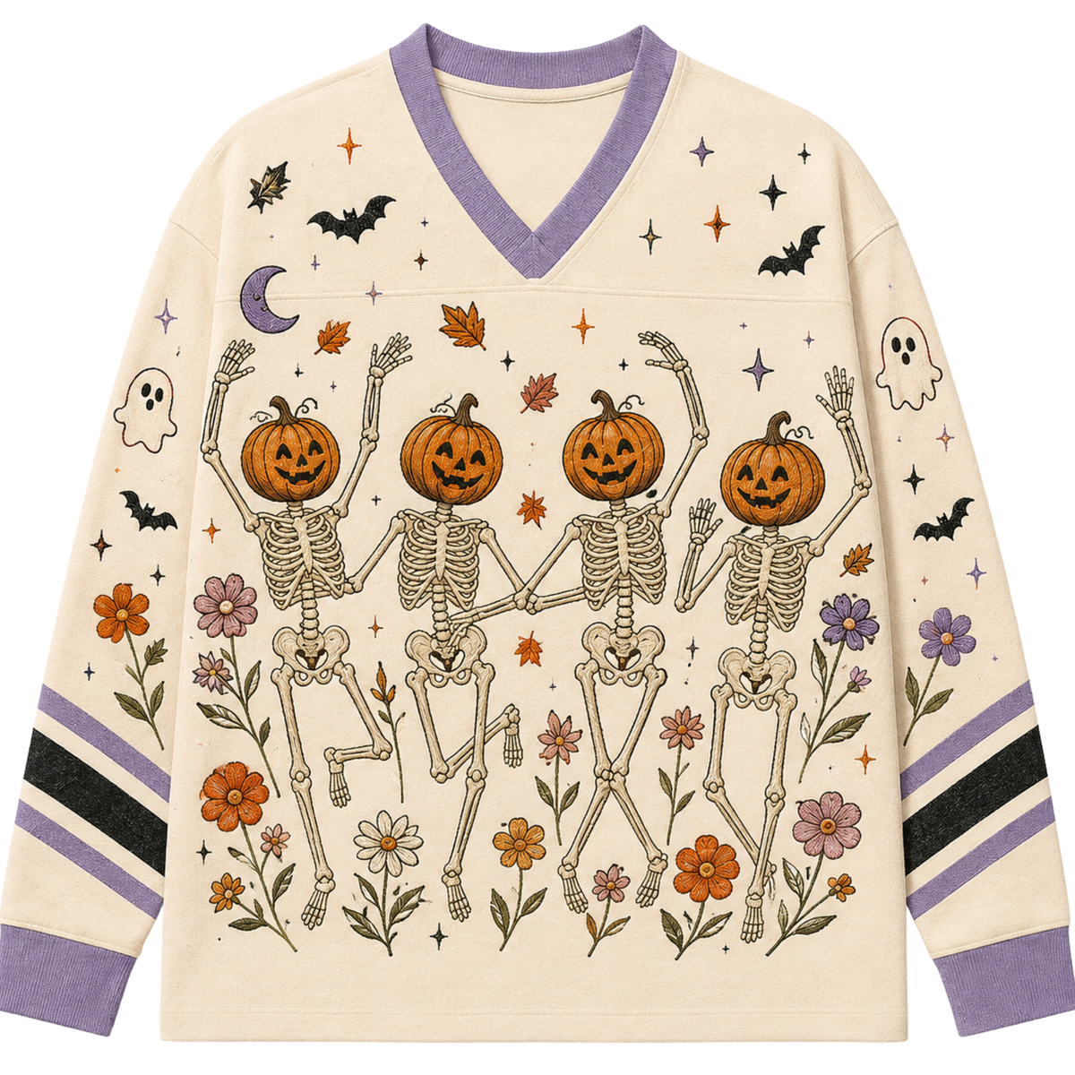 Chaotic Club Custom Dancing Skeletons Long Sleeve Jersey