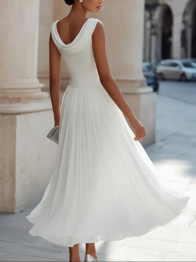Chic Midi Dress in pleated, Premium Look