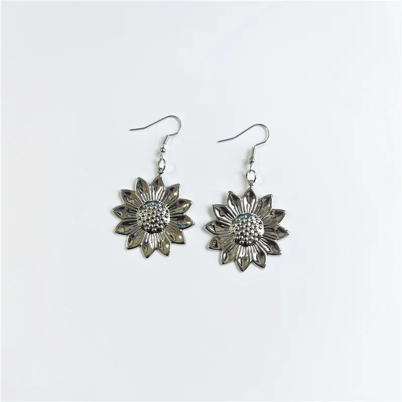 Retro Personality Large Sunflower Earrings