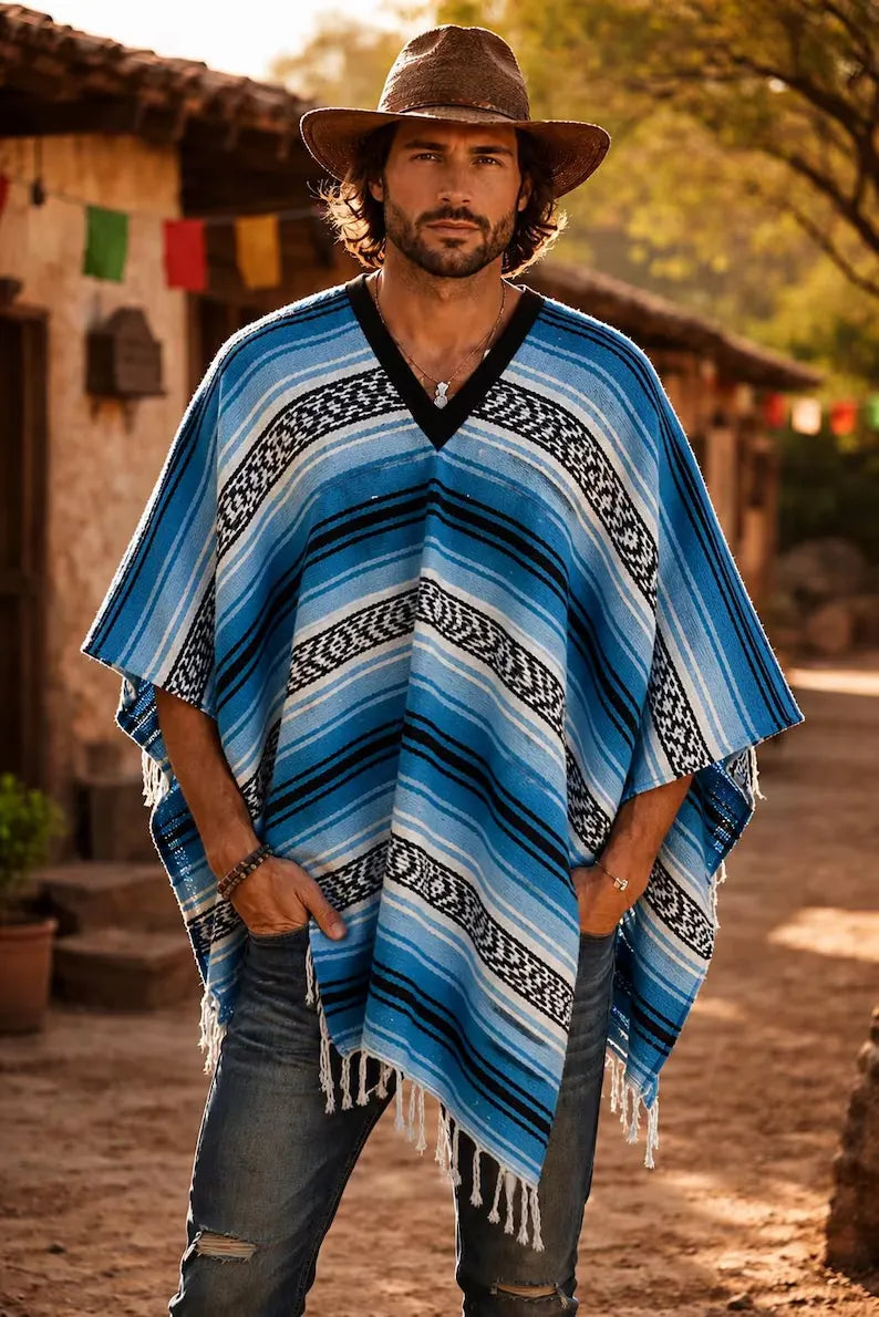 Men's Western-style V-neck Top