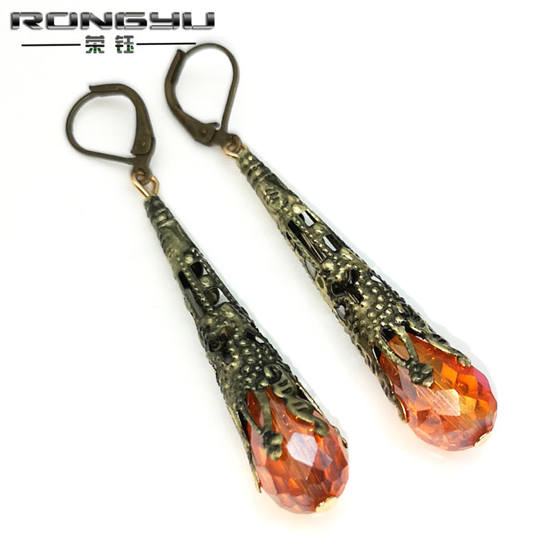 Green Austrian crystal earrings