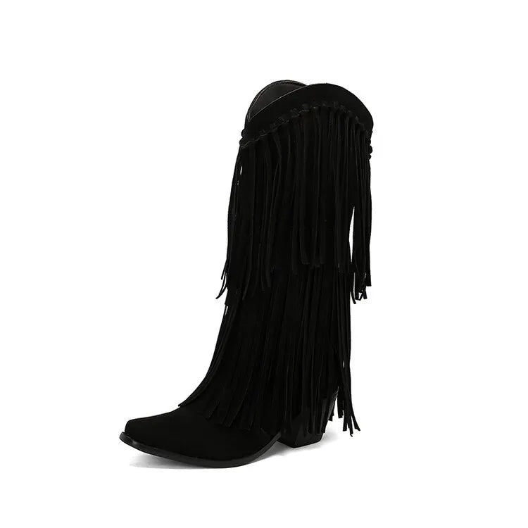 Women's Vintage Tassel Western Boots