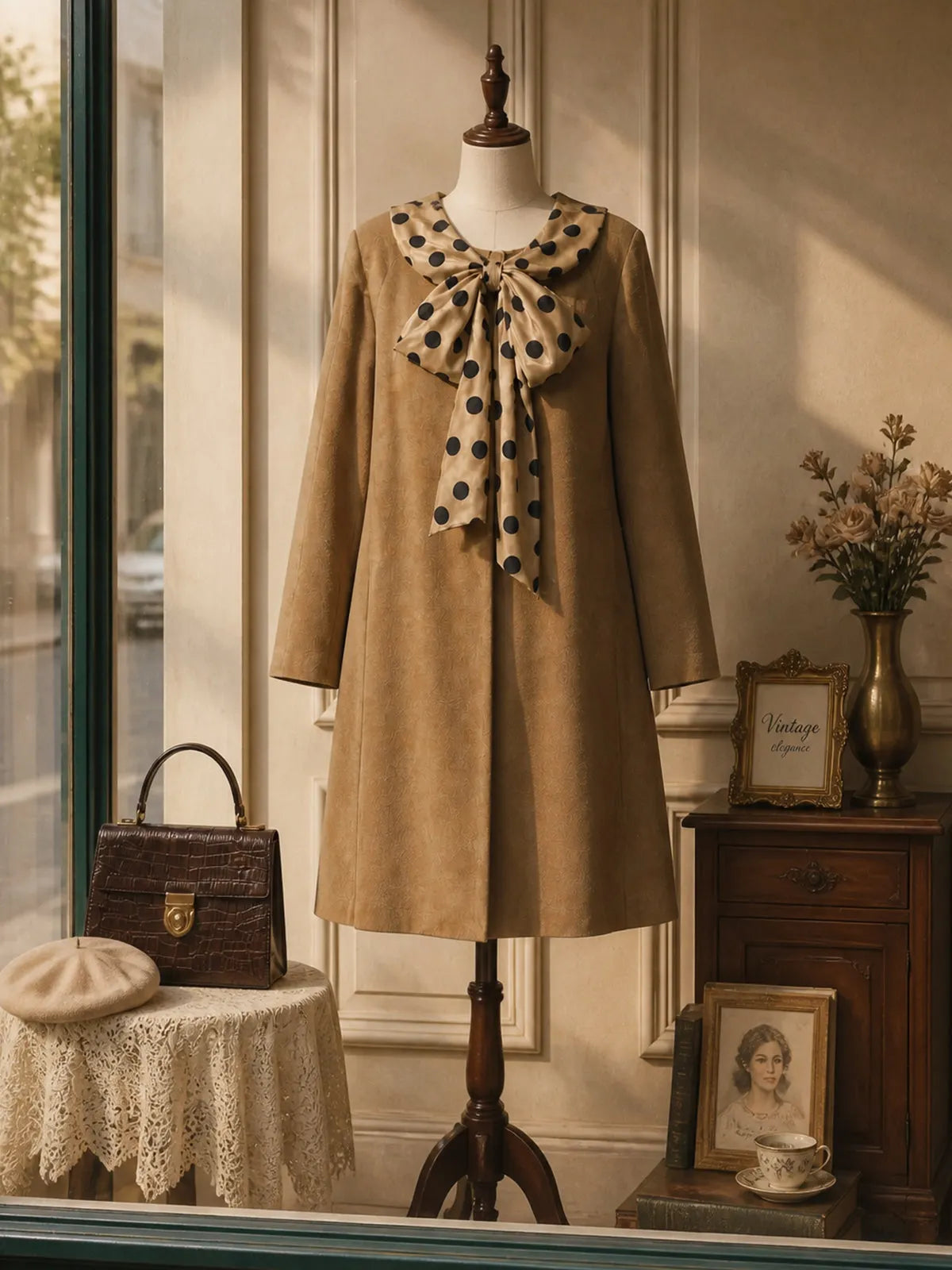 Vintage Camel Relaxed Long Coat
