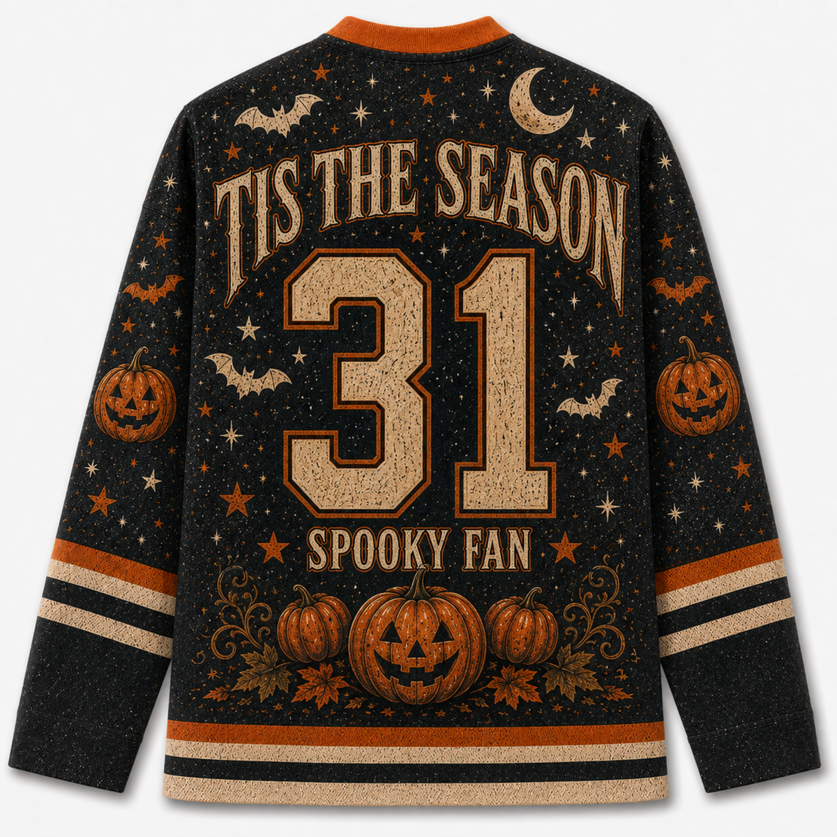 Chaotic Club Halloween Tis the Season Ghost Football Long Sleeve Jersey