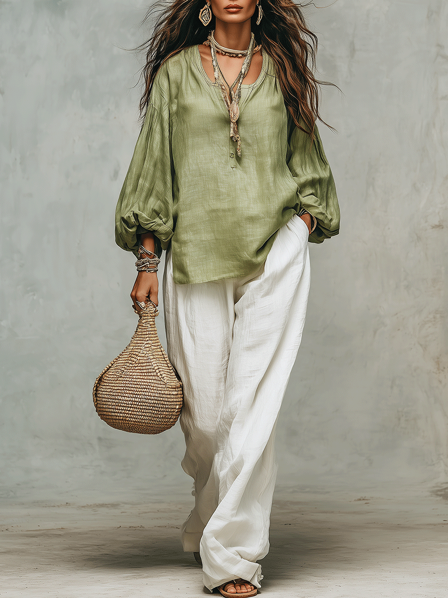 Blouse with linen – Designer Aesthetic