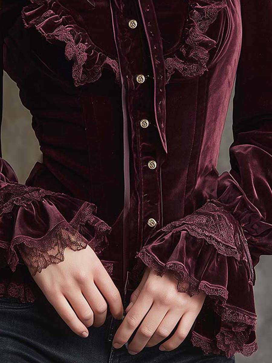 Chic Blouse in velvet, Designer Aesthetic