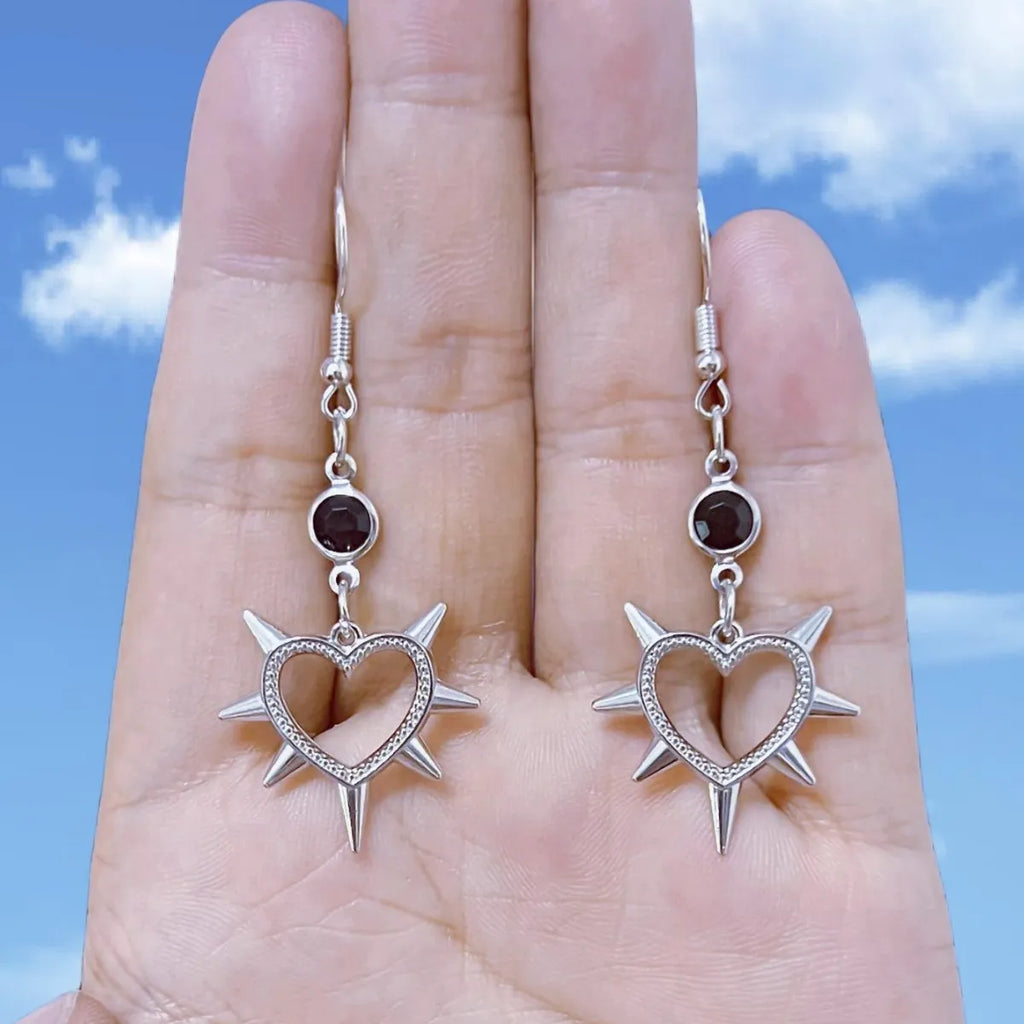 Gothic Heart-shaped Earrings