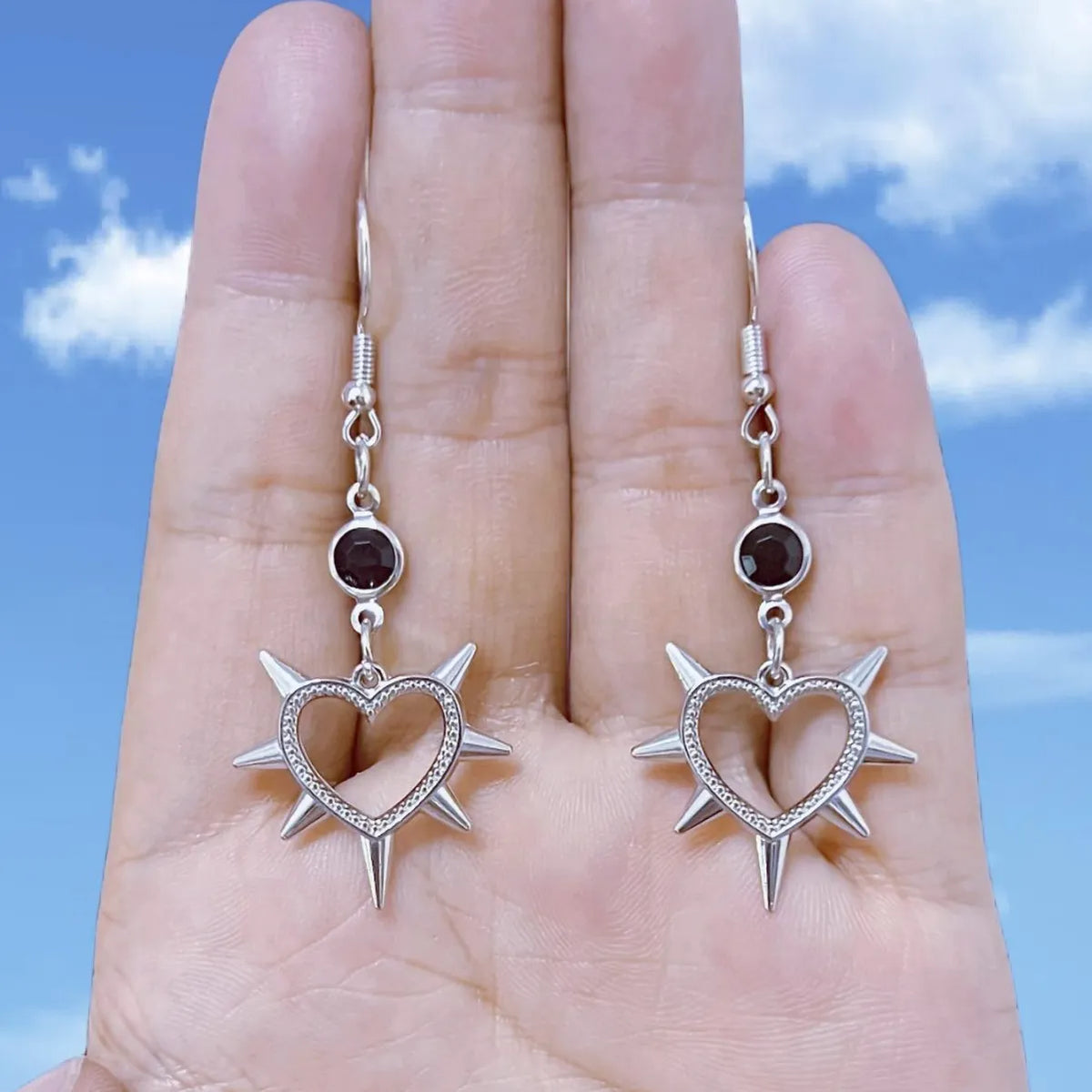 Gothic Heart-shaped Earrings