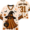 Chaotic Club Spooky Leopard Ghost Black Pumpkin Bucket Mesh Jersey