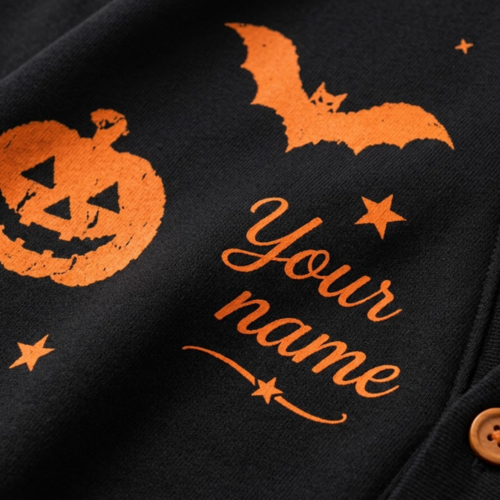 Chaotic Club Personalized Name Happy Halloween Cardigan Sweaters