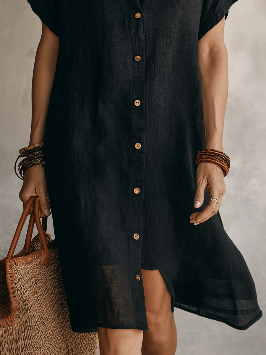 Boho Midi Dress in linen, Unbeatable Price