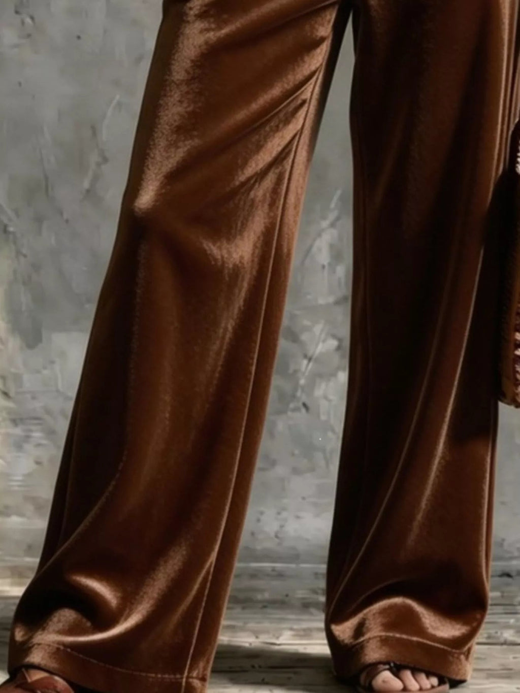 Women's Velvet Wide-Leg Pants