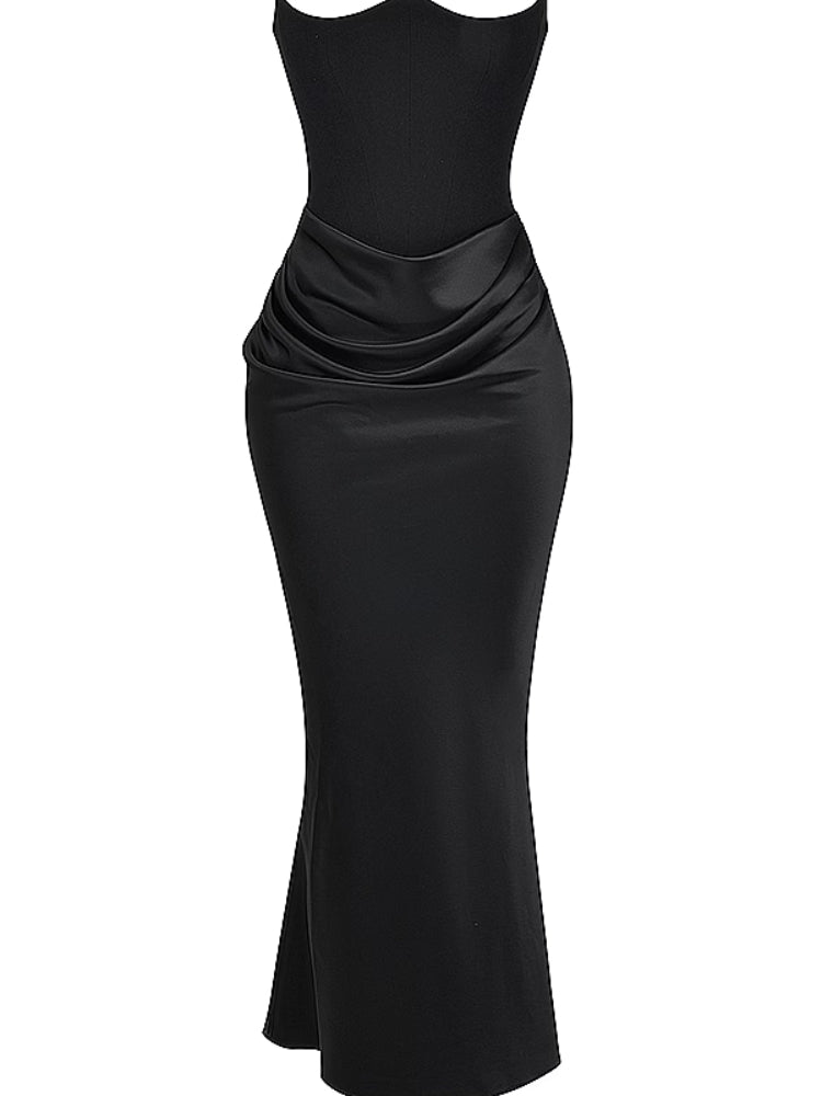 black strapless co chromosome dress