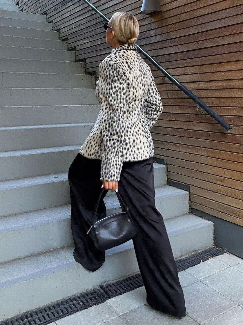 Printed Faux Fur Jacket