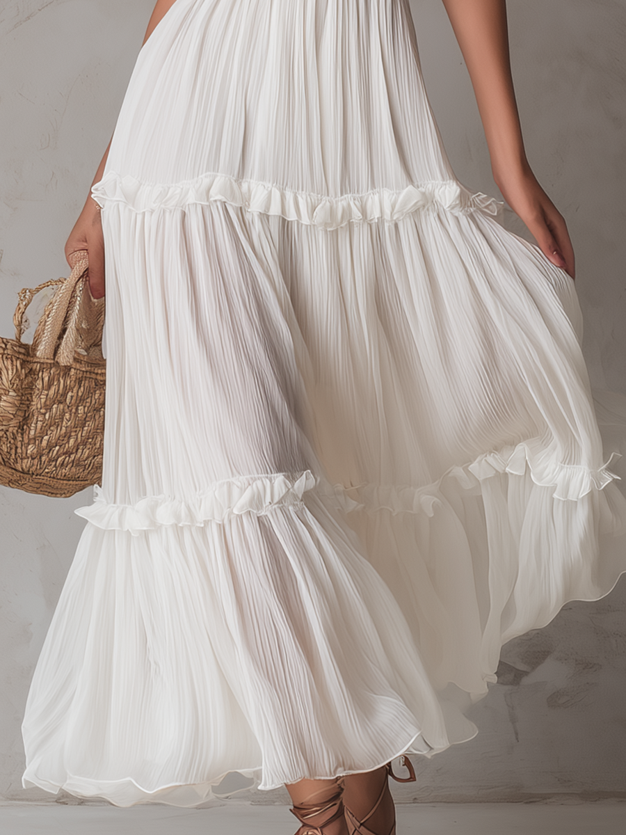 Bohemian Maxi Dress in pleated, Unbeatable Price