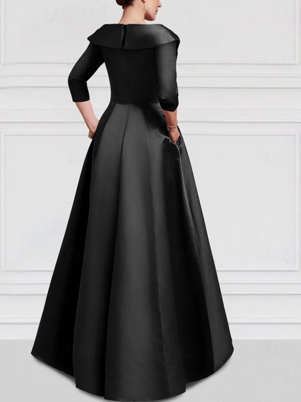 Lapel Solid Color Maxi Dress