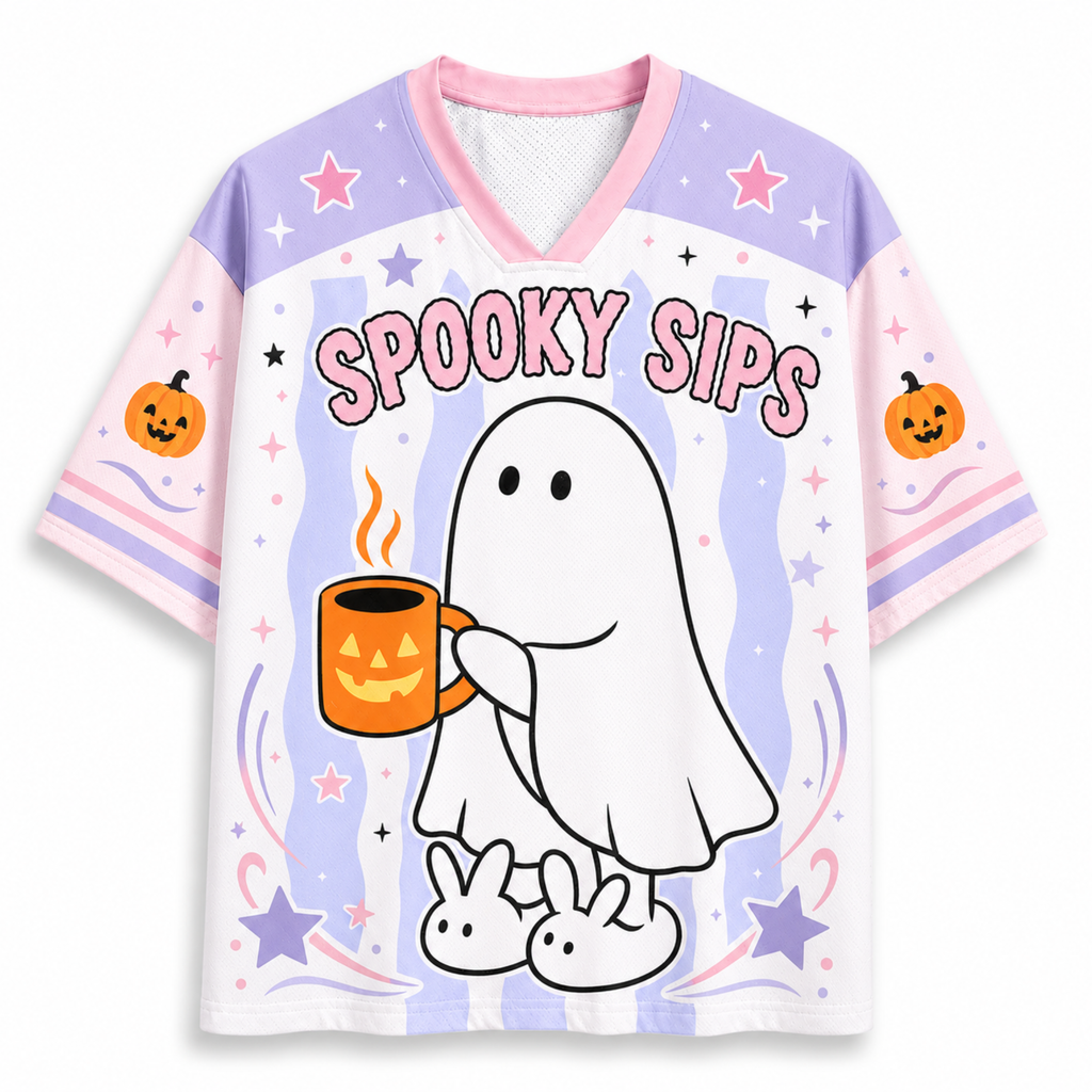 Chaotic Club Halloween Ghost Coffee Mesh Jersey