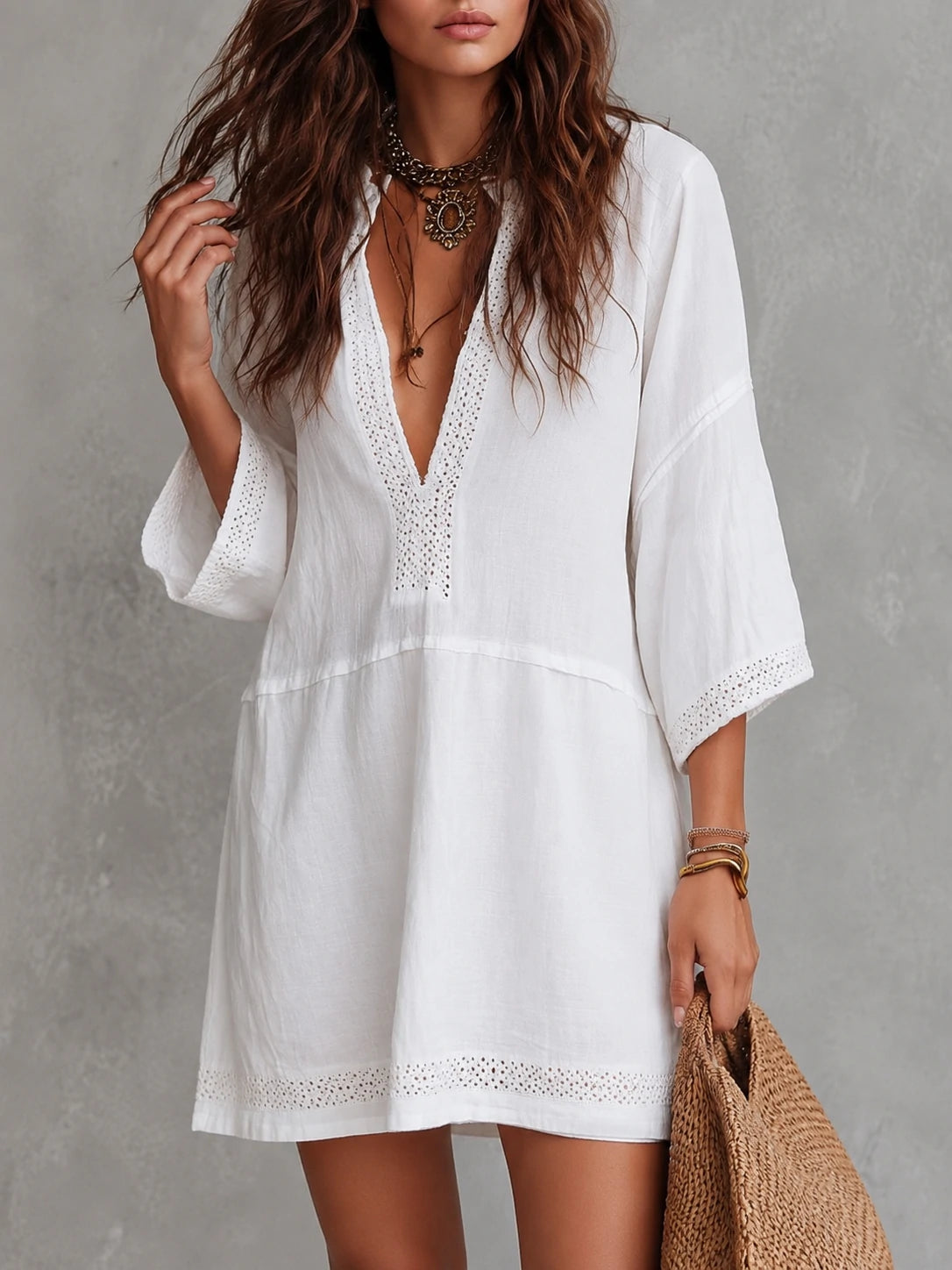 Vintage Mini Dress in linen, Smart Price