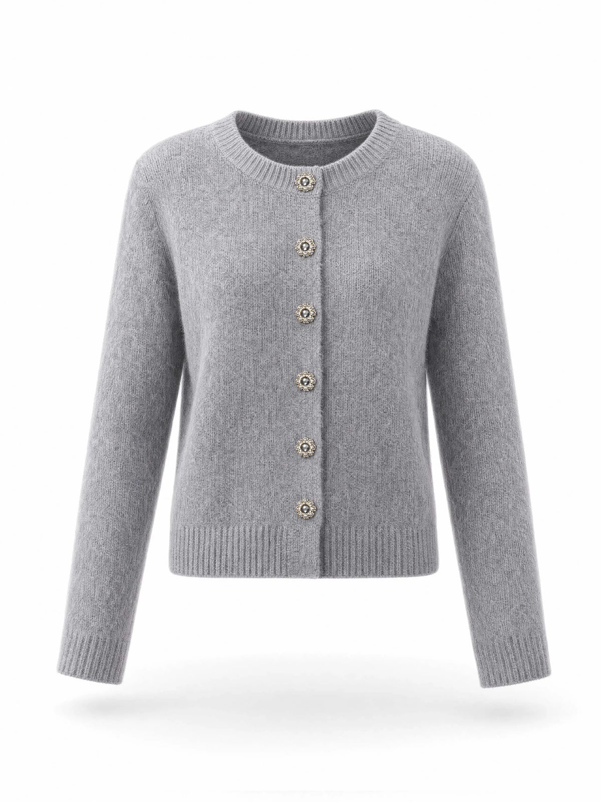 Vintage Rhinestone Button Knit Cardigan