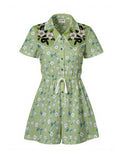 Snake And Flower - 100% Cotton Pocket Jumpsuit