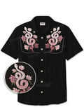 [Embroidery]Flower And Snake - 100% Cotton Shirt